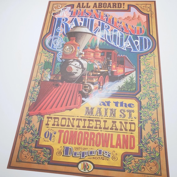Disneyland Railroad Poster Authentic Disney Attraction Print Main