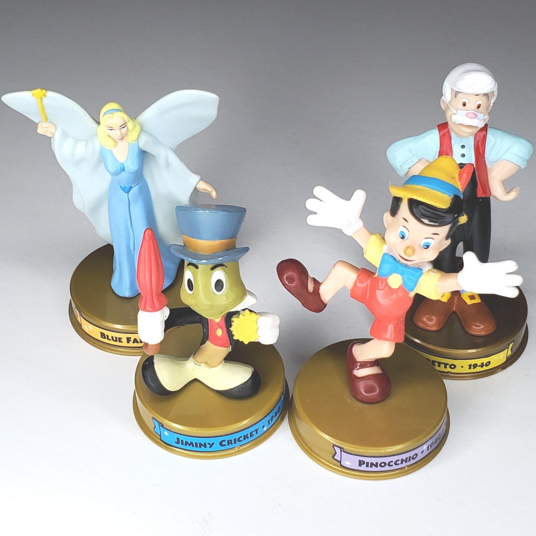 Pinocchio Geppetto Jiminy Cricket Blue Fairy Figurines Disney's