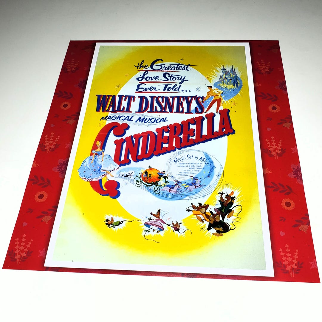 Cinderella Movie Poster Authentic Disney Print 11.5x12 Lithograph ...