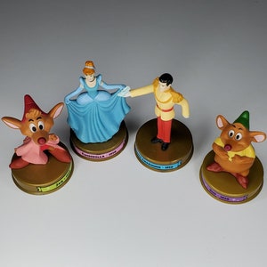 Cinderella Figurines Prince Charming Jaq Gus Disney&#39;s 100 Years of Magic Celebration McDonald&#39;s Happy Meal Toys Cake Topper
