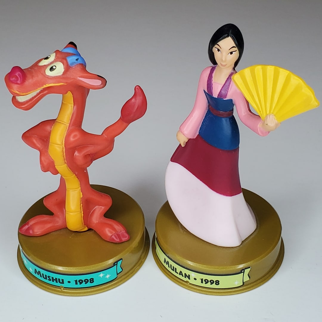Mulan Mushu Figurines Disney's 100 Years of Magic Celebration Mcdonald's  Happy Meal Toys Cake Topper Dragon Disney Princess
