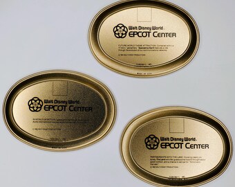 Epcot Center Metal Souvenir Trays Walt Disney World 1982 Spaceship