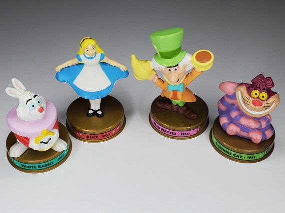 MINI: Alice in Wonderland CAKE TOPPER Cheshire Cat Queen of Hearts 6 Figure  Set Birthday Party Cupcakes Figurines Disney * Fast Shipping * Toy Doll Set