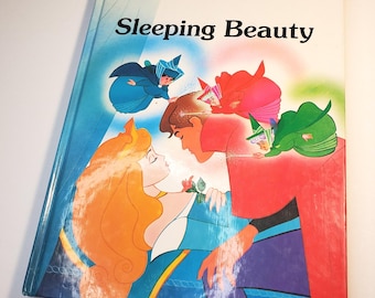 Sleeping Beauty Large Picture Book Disney Classics Series 1986 8.5x11.5 98 Pages Princess Aurora Maleficent Prince Phillip Flora Fauna