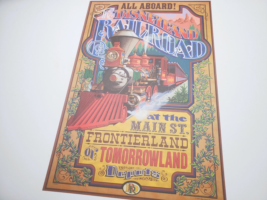 Disneyland Railroad Poster Authentic Disney Attraction Print Main ...