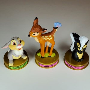 Bambi Thumper Flower Figures Disney&#39;s 100 Years of Magic Celebration McDonald&#39;s Happy Meal Toys Cake Topper
