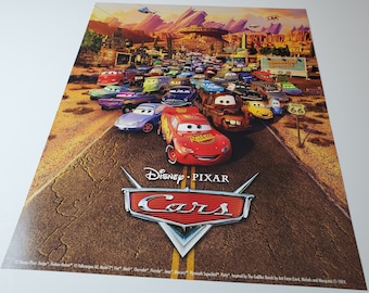 Cars Lithograph Authentic Pixar Disney Mini One Sheet Movie Poster Lightning McQueen Mater 8x10 Doc Hudson Sally Luigi Radiator Springs