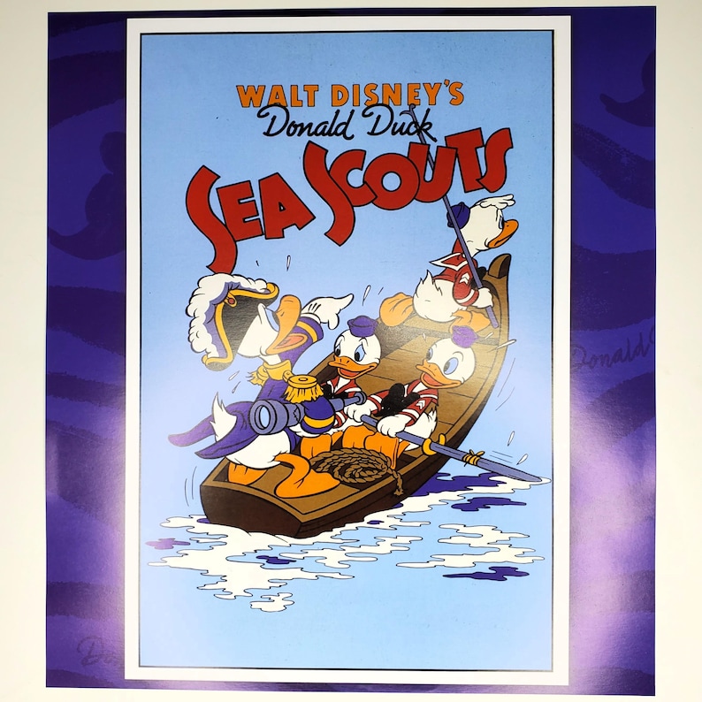 Sea Scouts Short Poster Donald Duck Huey Dewy Louie Authentic Disney ...