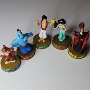 Aladdin Figurines Disney&#39;s 100 Years of Magic Celebration McDonald&#39;s Happy Meal Toys Jasmine Abu Genie Jafar Cake Topper
