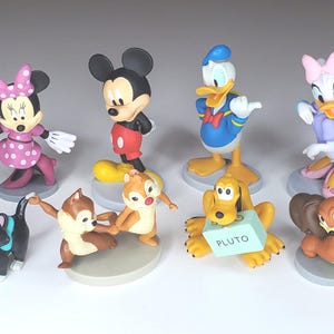 Disney Animator's Deluxe Figures Mickey Mouse Donald Duck Minnie Mouse Pluto Daisy Duck Chip and Dale Figaro Fifi Vinyl PVC Cake Topper