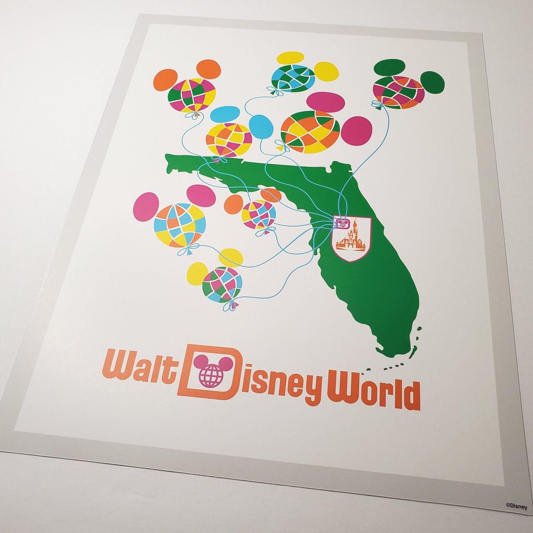 Walt Disney World Poster Authentic Disney World 50th Anniversary ...