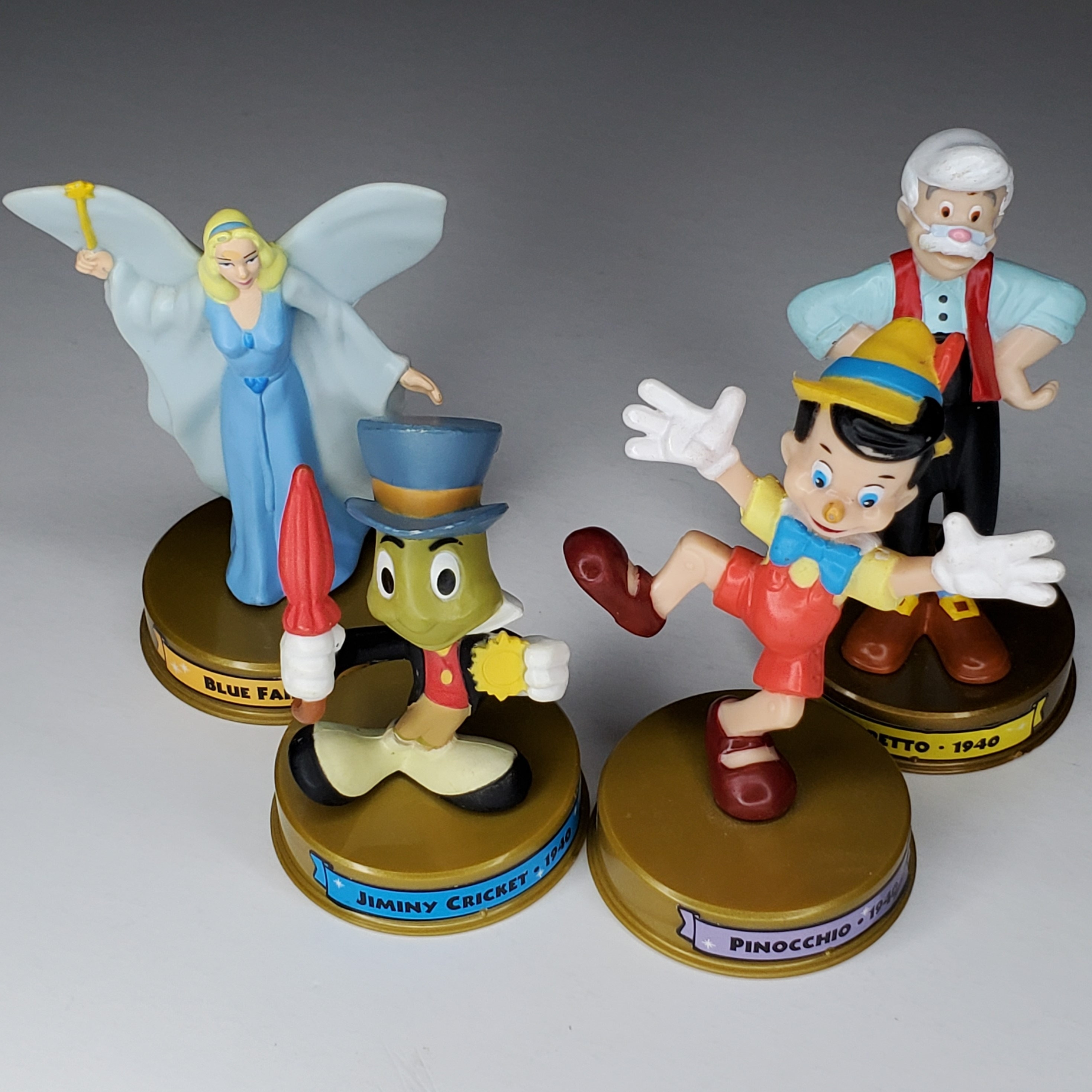 Pinocchio Geppetto Jiminy Cricket Blue Fairy Figurines Disney's