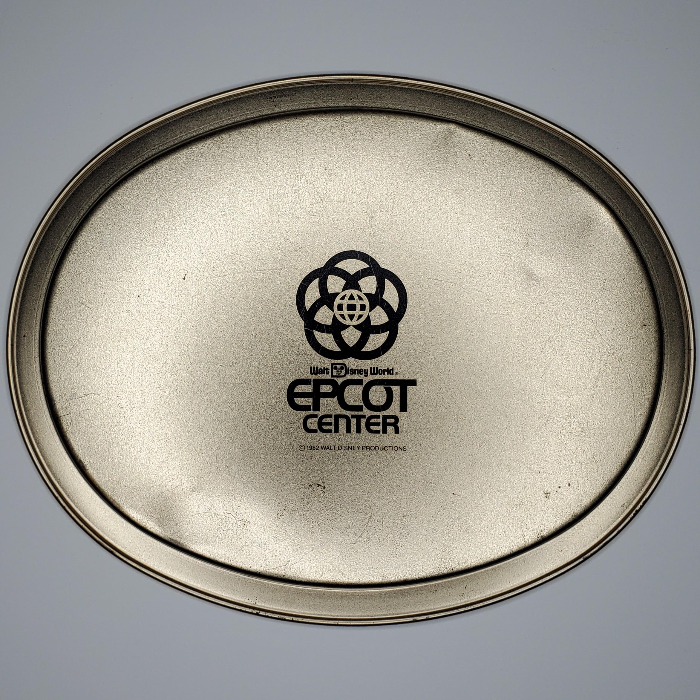 Epcot Center Metal Souvenir Trays Walt Disney World 1982 Spaceship