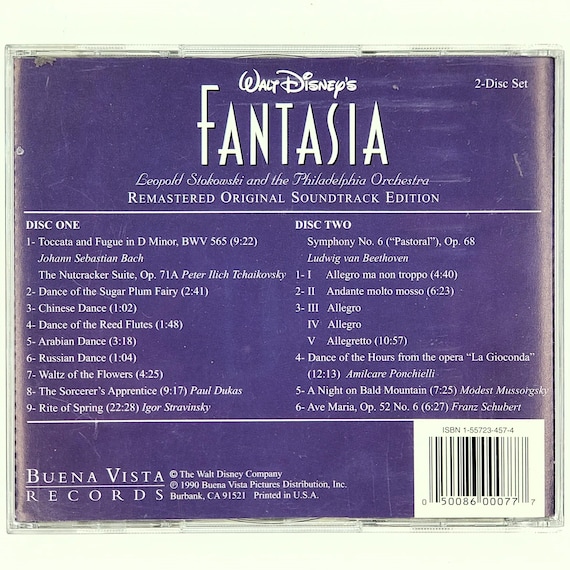 Fantasia Original Soundtrack 2 CD Set Disney Remastered Buena