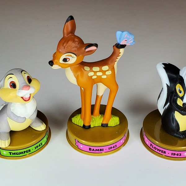 Bambi Thumper Flower Figures Disney's 100 Years of Magic Celebration McDonald's Happy Meal Toys Cake Topper