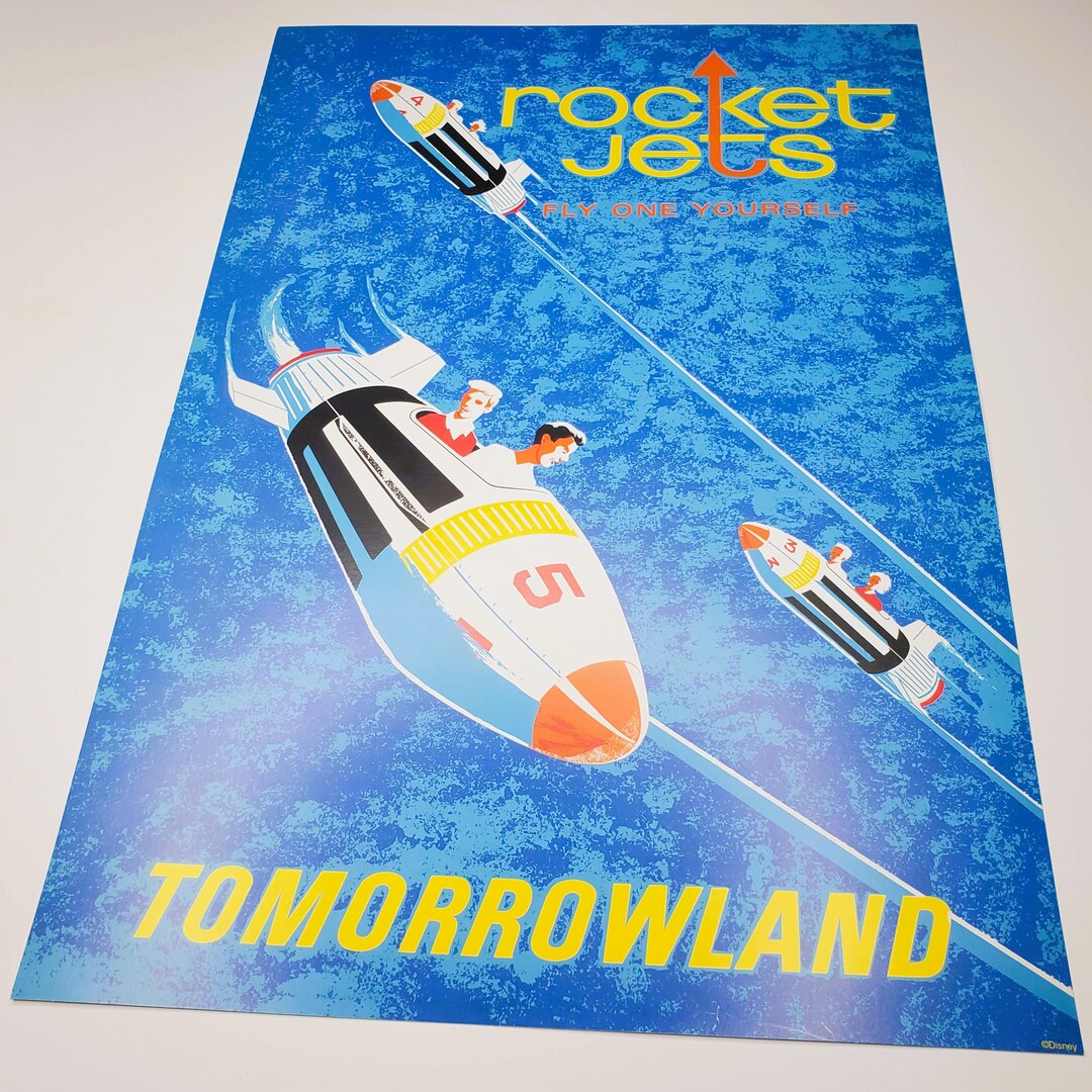 Rocket Jets Poster Authentic Disney Print Art Disneyland Tomorrowland ...