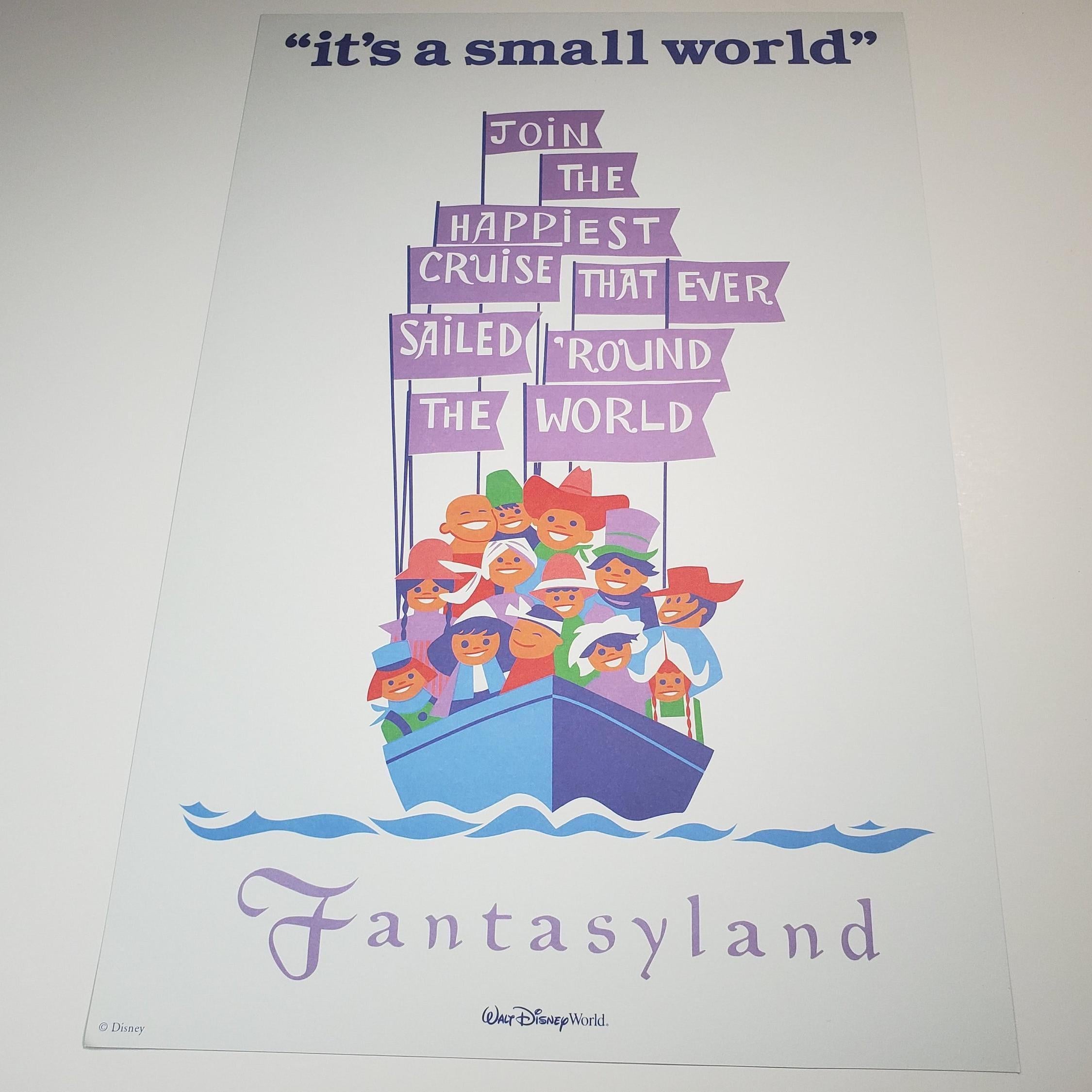 It's a Small World Poster Authentic Disney Lithograph Print Disney