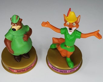 Robin Hood Little John Figurines Disney 100 Years of Magic Celebration McDonald's Happy Meal Toys Cake Topper Fox Bear Animation Cartoon