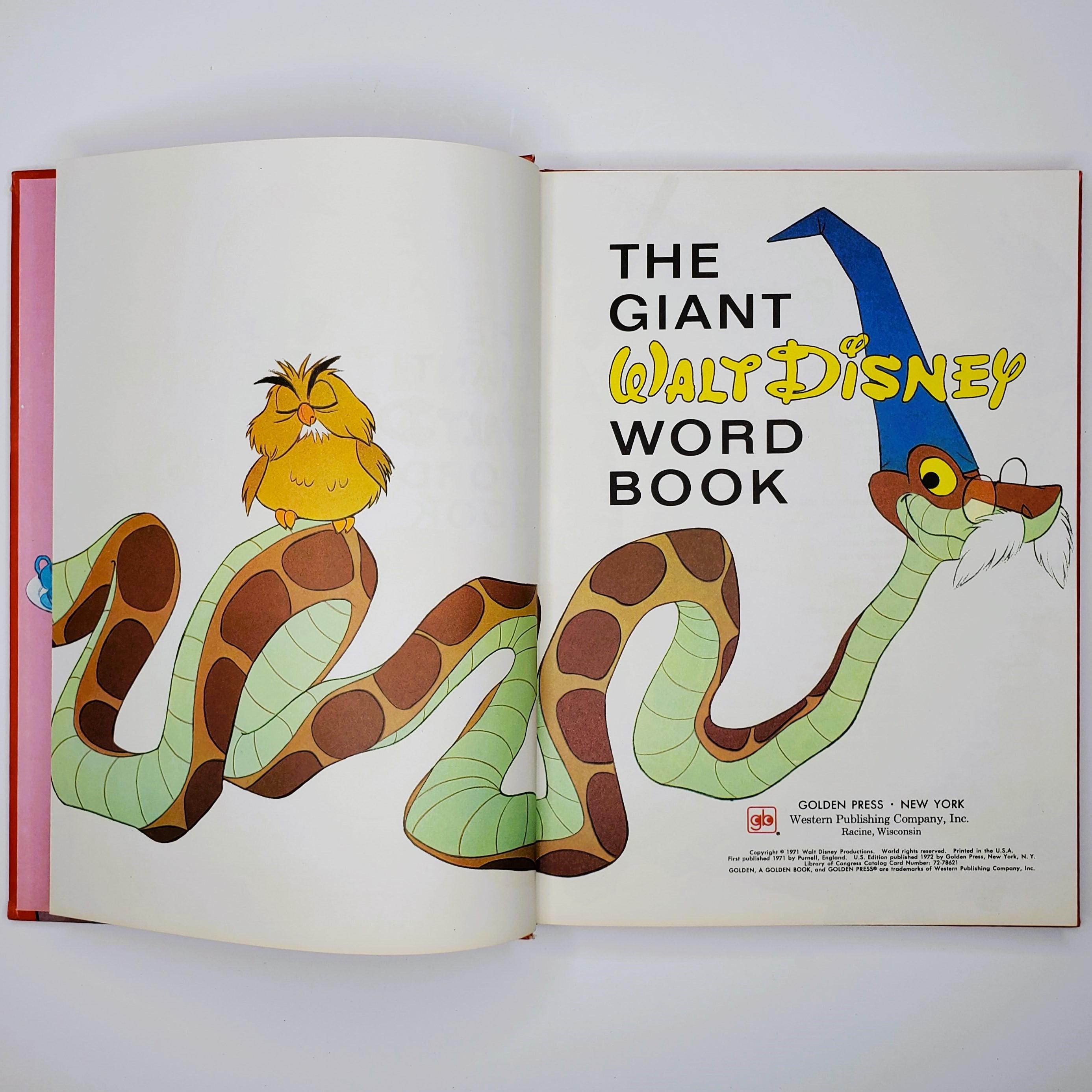 The Giant Walt Disney Word Book Hardcover 11x8 Inches 1972