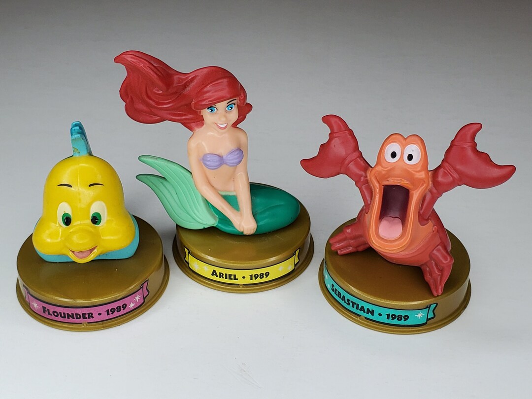 Little Mermaid Figurines Ariel Sebastian Flounder Disney's Etsy