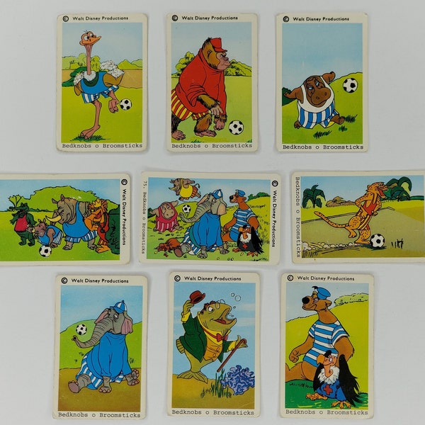 Bedknobs and Broomsticks Bubble Gum Cards Vintage Swedish Disney Trading Cards 1970s
