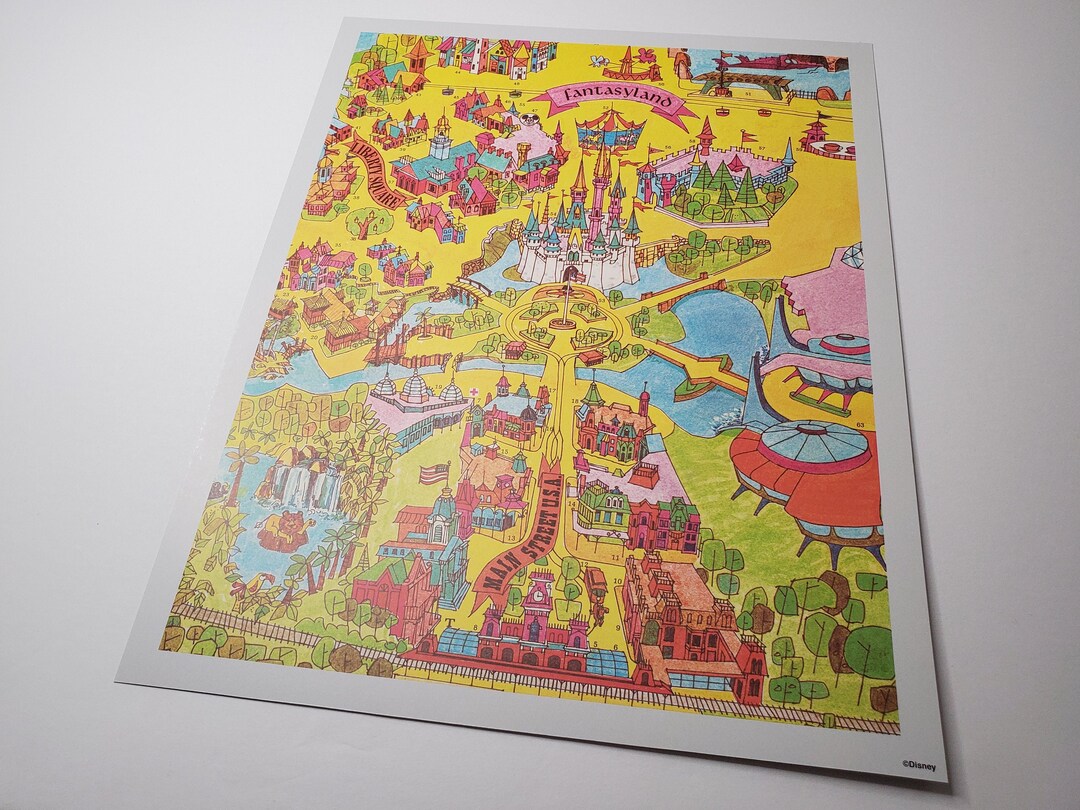 walt-disney-world-map-poster-walt-disney-world-50th-etsy