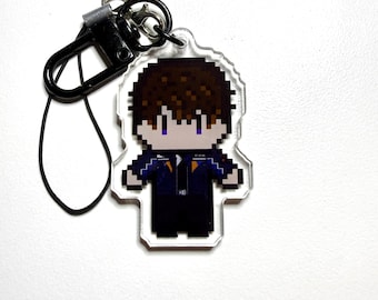 Llavero acrílico con diseño de píxeles de Caleb Love y Deepspace