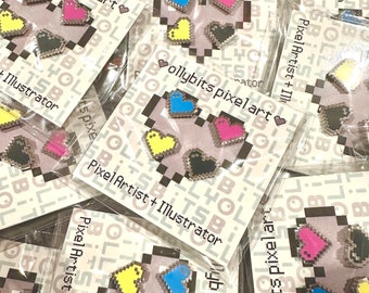CMYK Pixel Heart Mini Filler Enamel Pins (0.5&quot;)