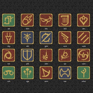 Final Fantasy 14 Pixel Art Emblems Matte Vinyl Sticker Set (20) (2&quot;)