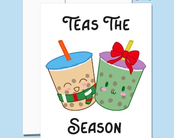 Tarjeta de felicitación de la temporada de tés