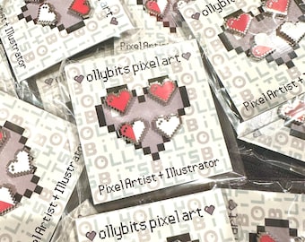 RPG Pixel Heart Mini Filler Enamel Pins (0.5&quot;)