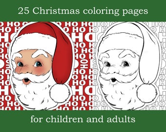 Christmas printable coloring pages for adults and children PDF automatic download