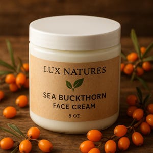 Sea Buckthorn face cream base, Day and Night, anti-aging, dry, oily, or combined skin