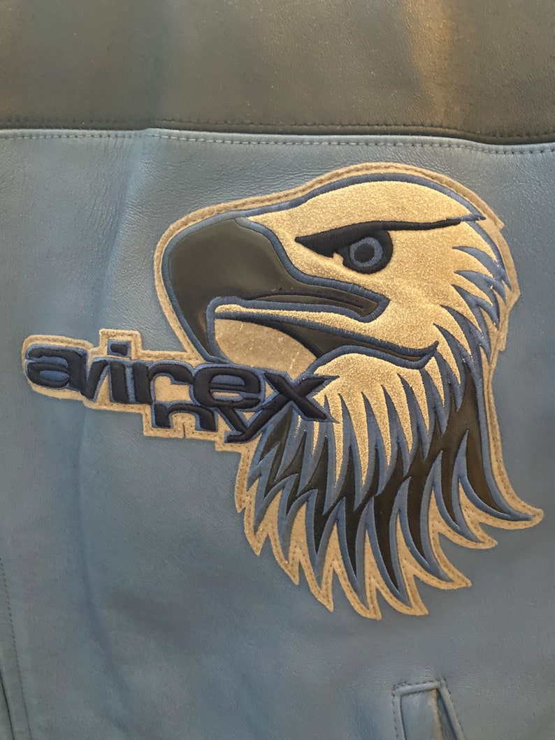 blue avirex leather jacket