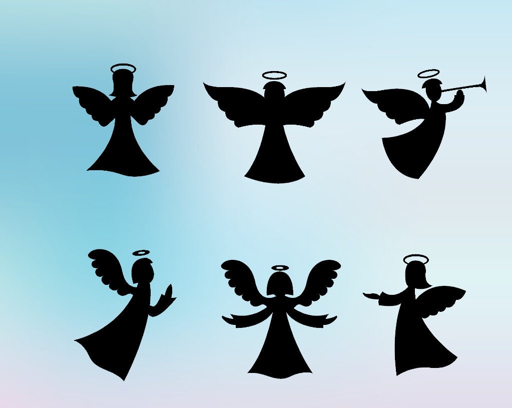 Download Angels SVG Silhouette file DXF Design Png Svg cut DIY | Etsy