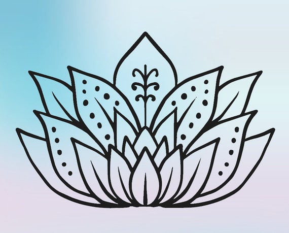 Download Lotus Flower Silhouette SVG Digital Download Lotus Flower ...