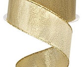 Metallic Gold Wired Ribbon By the Roll 1.5 quot X 10 Yard Roll