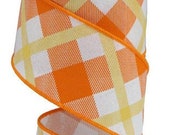 Spring Fall Plaid Wired Ribbon By the Roll 2.5 quot X 10 YARD ROLL