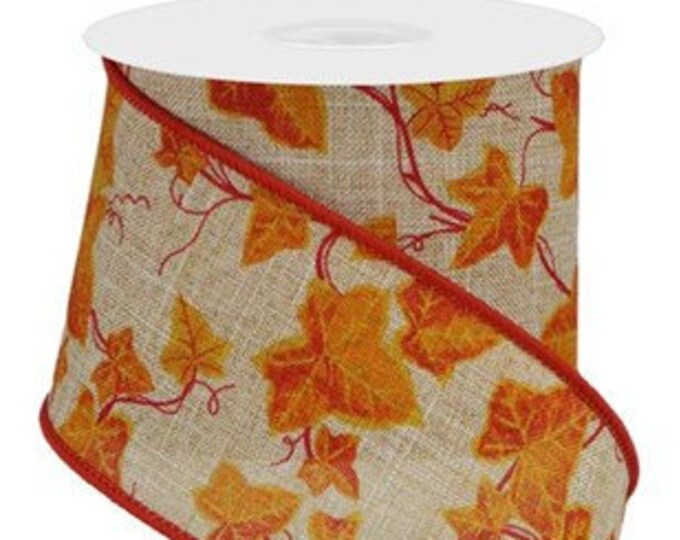 Light Tan Wired Ribbon by the Roll for Wreaths or Bows 2.5