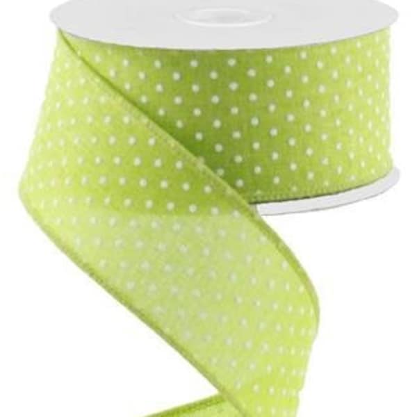 Swiss Dots  Wired Ribbon By the Roll 1.5" x 10 Yards RG0165133