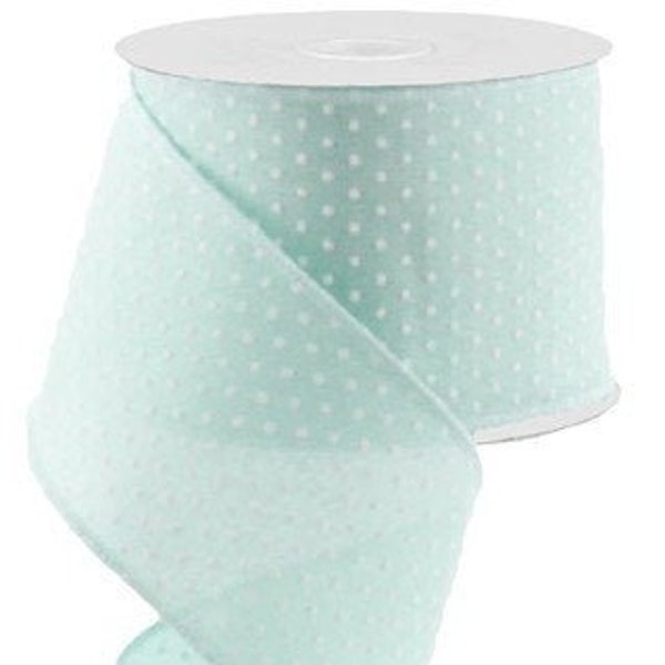 Swiss Dots  Wired Ribbon By the Roll 2.5" x 10 Yards RG01652AN
