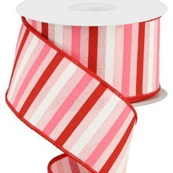 Valentine Stripe Cinta cableada por el rollo 2.5 "x 10 yardas RGA1205Y1