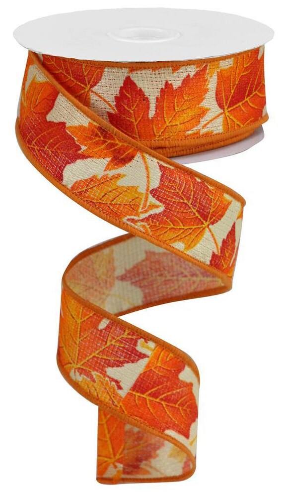 Fall Leaves Wired Ribbon by the Roll 1.5 X 10 Yards Etsy