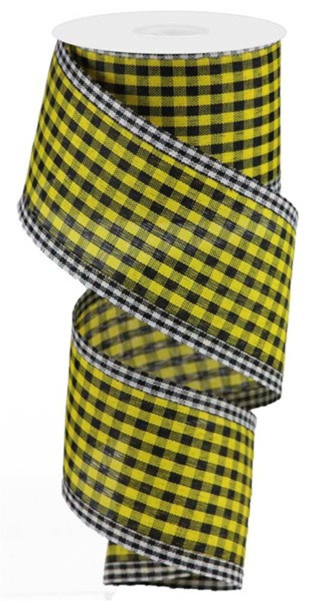 【WONDER WONDER】Laet See-Through Check Ribbon N/S Mini OP Gingham Check/edge Wired Ribbon by the Roll 2.5