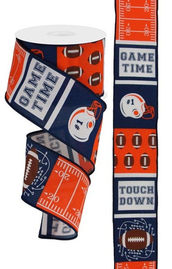 Football Wired Ribbon by the Roll 2.5 X 10 Yards - Etsy