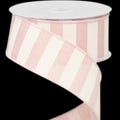 Light Pink White Stripe  Wired Ribbon By the Roll  RX9148TK
