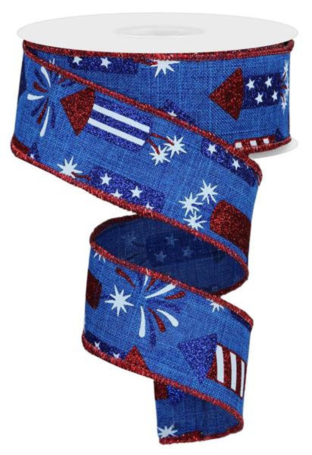 Firecrackers Wired Ribbon by the Roll 1.5