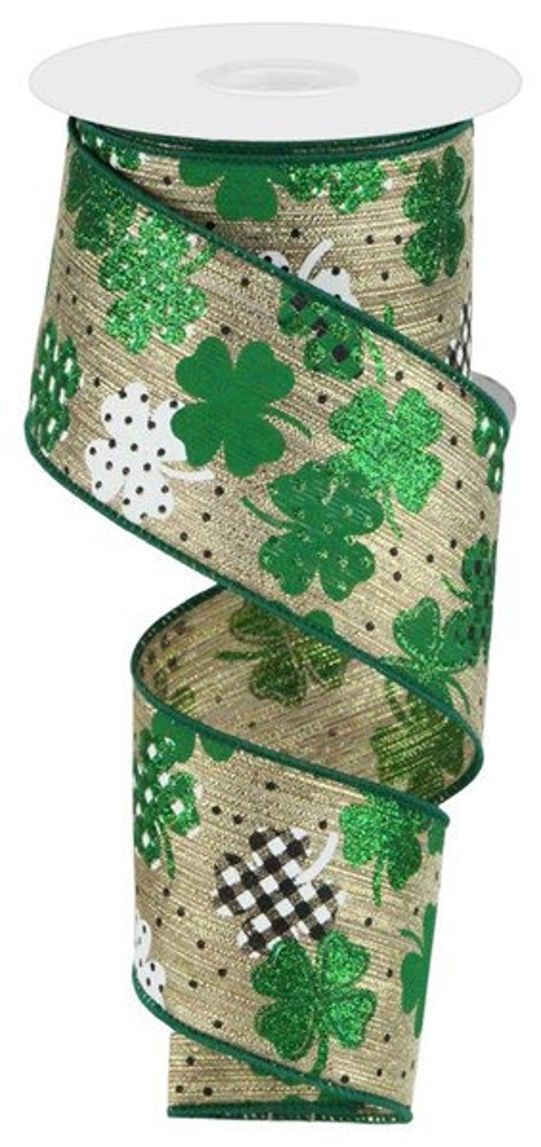 Patterned Shamrocks Wired Ribbon by the Roll 2.5 X 10 Yards RGC1880 - Etsy