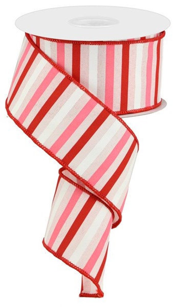 4 Rolls of Valentine's Day Red and White 2.5 and 1.5 Wired Ribbon 4 Rolls of Valentine's Day Red and White 2.5 and 1.5 Wired Ribbon