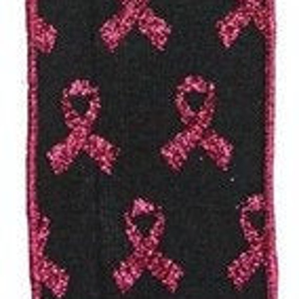 Breast Cancer Awareness  Wired Ribbon By the Roll 2.5" x 10 Yards  RGC109502